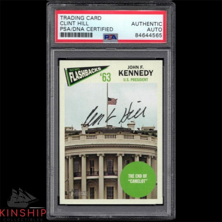 CLINT HILL SIGNED TOPPS CARD PSA DNA SLABBED AUTO PRESIDENT JOHN F KENNEDY C1053
 COLLECTIBLE MEMORABILIA