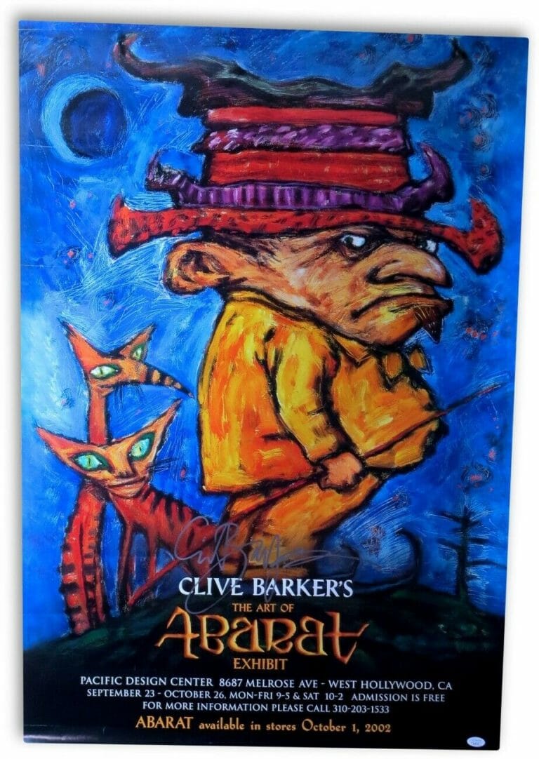 CLIVE BARKER SIGNED AUTOGRAPHED 27X40 POSTER THE ART OF ABARAT JSA HH37510
 COLLECTIBLE MEMORABILIA
