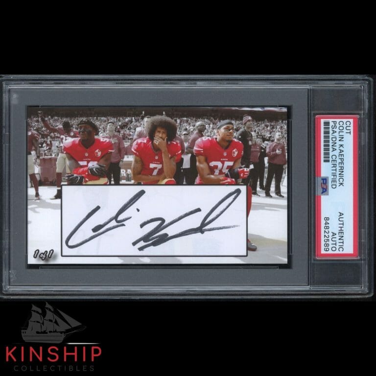 COLIN KAEPERNICK SIGNED 3×5 CUSTOM CARD CUT PSA DNA SLABBED FOOTBALL AUTO C1614
 COLLECTIBLE MEMORABILIA