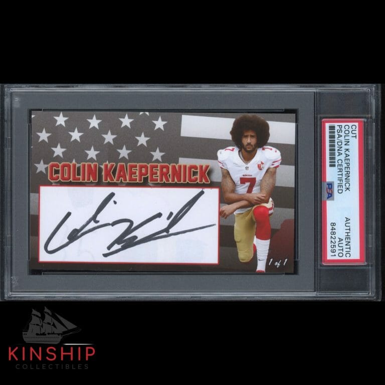 COLIN KAEPERNICK SIGNED 3×5 CUSTOM CARD CUT PSA DNA SLABBED FOOTBALL AUTO C1786
 COLLECTIBLE MEMORABILIA