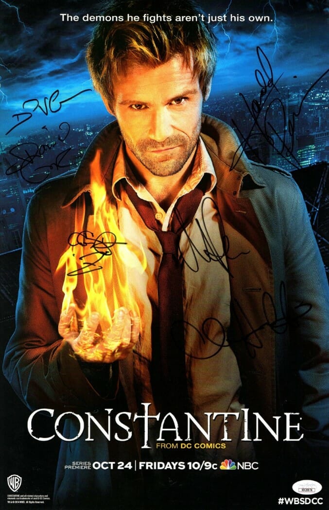 CONSTANTINE CAST SIGNED AUTOGRAPHED 11X17 POSTER 6 AUTOS HALFORD JSA XX29976
 COLLECTIBLE MEMORABILIA