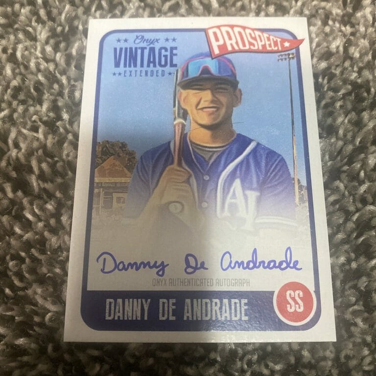 DANNY DE ANDRADE RC AUTO 2020 ONYX VINTAGE EXTENDED ON CARD PROSPECT SS AUTOGRAP
 COLLECTIBLE MEMORABILIA