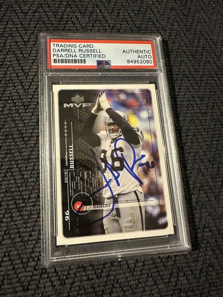 DARRELL RUSSELL SIGNED 1999 UPPER DECK MVP #136 CARD PSA /DNA SLAB COA RIP
 COLLECTIBLE MEMORABILIA