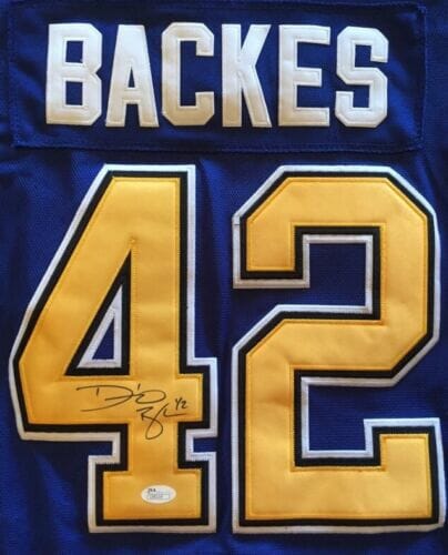 DAVID BACKES CAPTAIN AUTOGRAPHED JERSEY JSA/COA SIGNED NHL AUTO ST. LOUIS BLUES
 COLLECTIBLE MEMORABILIA