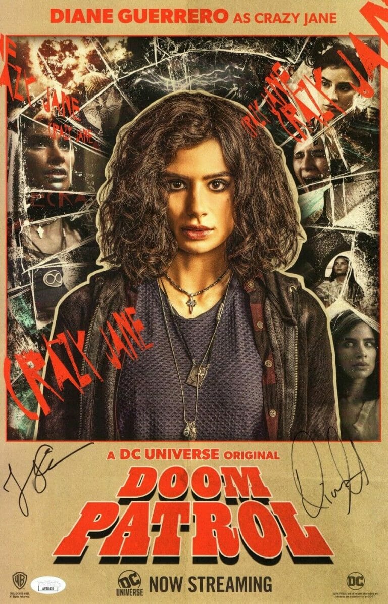 DIANE GUERRERO JEREMY CARVER AUTOGRAPHED 11X17 POSTER DOOM PATROL JSA AF38439
 COLLECTIBLE MEMORABILIA