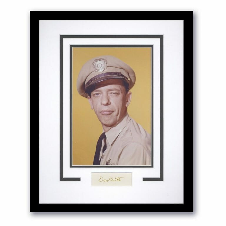 DON KNOTTS “THE ANDY GRIFFITH SHOW” SIGNED ‘BARNEY FIFE’ FRAMED 11×14 DISPLAY
COLLECTIBLE MEMORABILIA