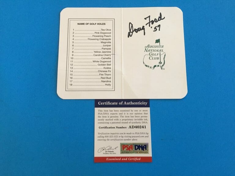 DOUG FORD 1957 MASTERS CHAMPIONS SIGNED AUTO SCORECARD PSA/DNA COA
COLLECTIBLE MEMORABILIA