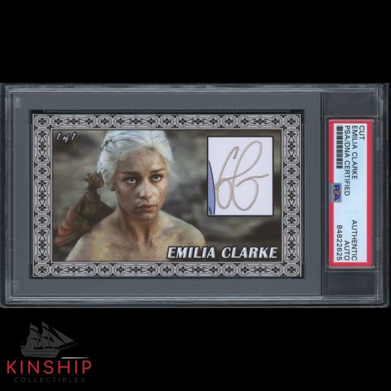 EMILIA CLARKE SIGNED 3×5 CUSTOM CARD PSA DNA SLABBED AUTO GAME OF THRONES C1601
 COLLECTIBLE MEMORABILIA