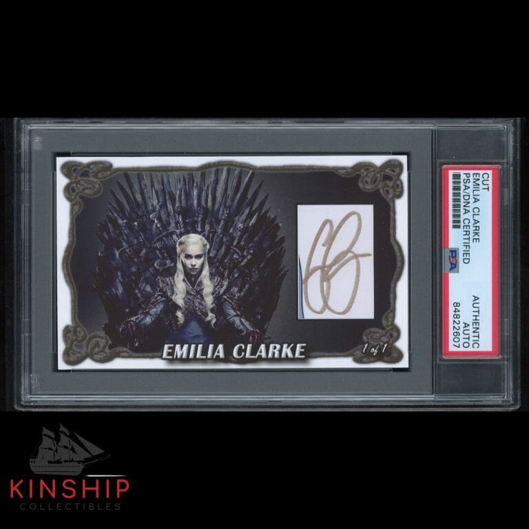 EMILIA CLARKE SIGNED 3×5 CUSTOM CARD PSA DNA SLABBED AUTO GAME OF THRONES C1605
 COLLECTIBLE MEMORABILIA