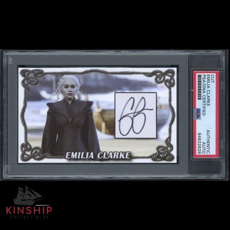 EMILIA CLARKE SIGNED 3×5 CUSTOM CARD PSA DNA SLABBED AUTO GAME OF THRONES C1700
 COLLECTIBLE MEMORABILIA