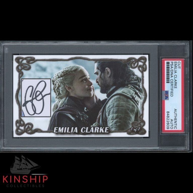 EMILIA CLARKE SIGNED 3×5 CUSTOM CARD PSA DNA SLABBED AUTO GAME OF THRONES C1797
 COLLECTIBLE MEMORABILIA