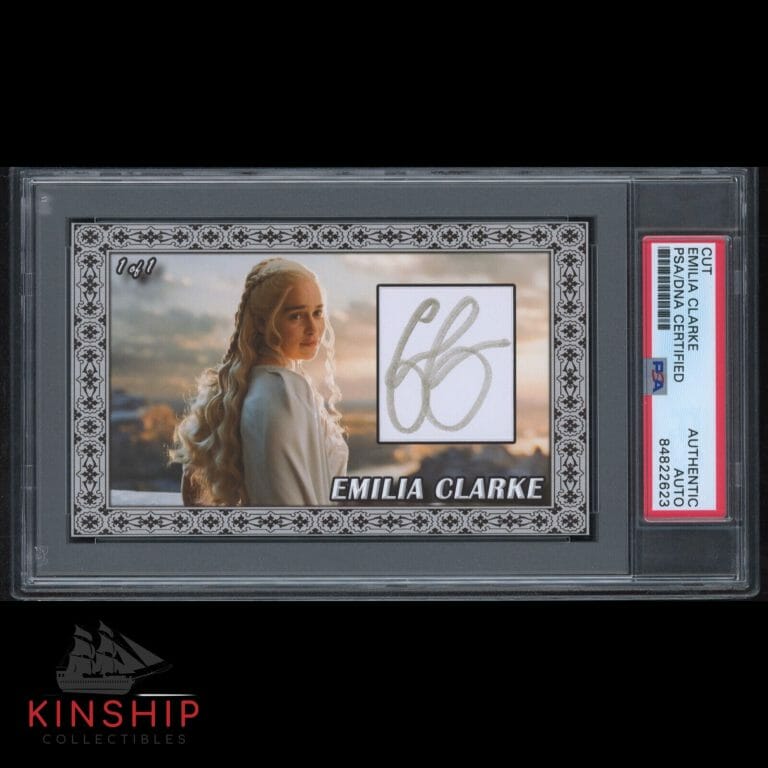 EMILIA CLARKE SIGNED 3×5 CUSTOM CARD PSA DNA SLABBED AUTO GAME OF THRONES C1917
COLLECTIBLE MEMORABILIA