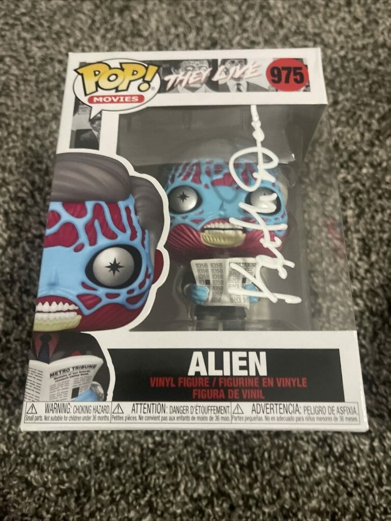 FUNKO POP MOVIES THEY LIVE ALIEN #975 SIGNED KEITH DAVID JSA COA
 COLLECTIBLE MEMORABILIA