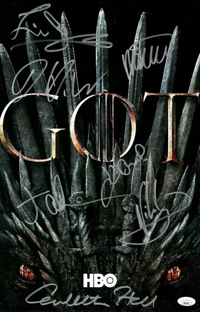 GAME OF THRONES MULTI AUTOGRAPHED 11X17 POSTER 7 AUTOS HILL WILLIAMS JSA XX76039
 COLLECTIBLE MEMORABILIA
