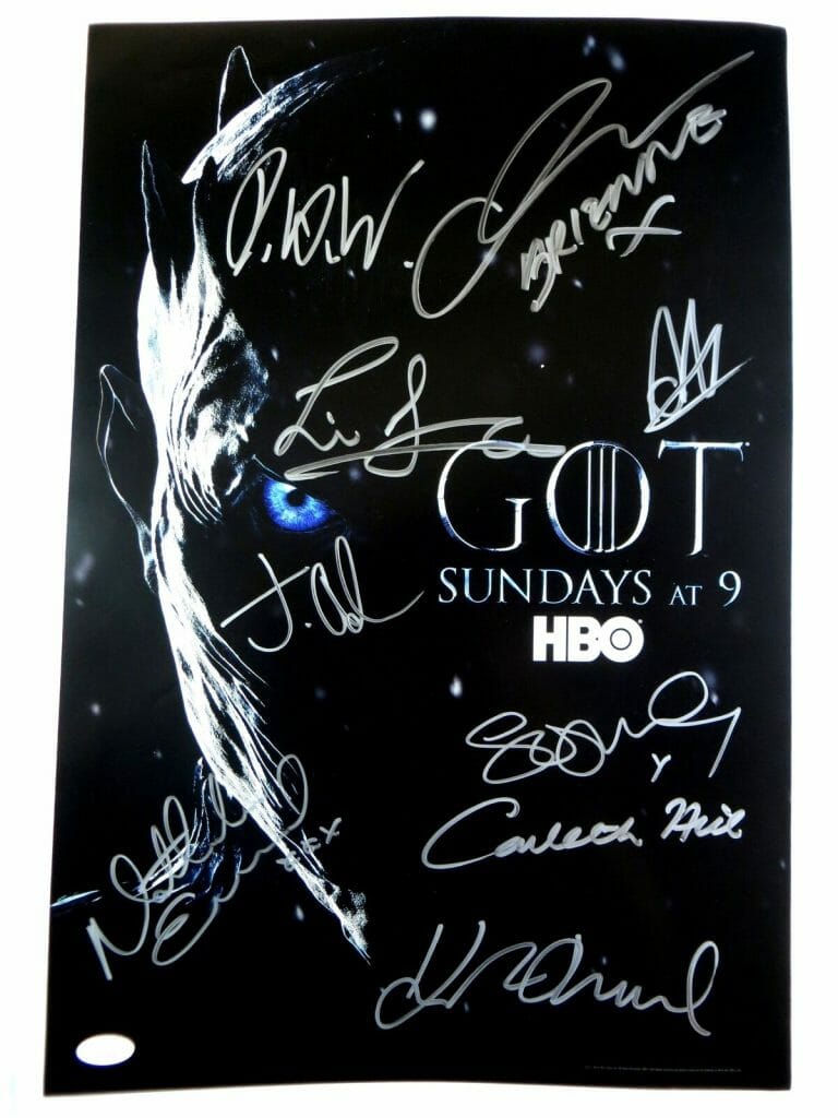 GAME OF THRONES MULTI SIGNED 13X20 POSTER 9 AUTOS CUNNINGHAM TURNER JSA XX29904
COLLECTIBLE MEMORABILIA