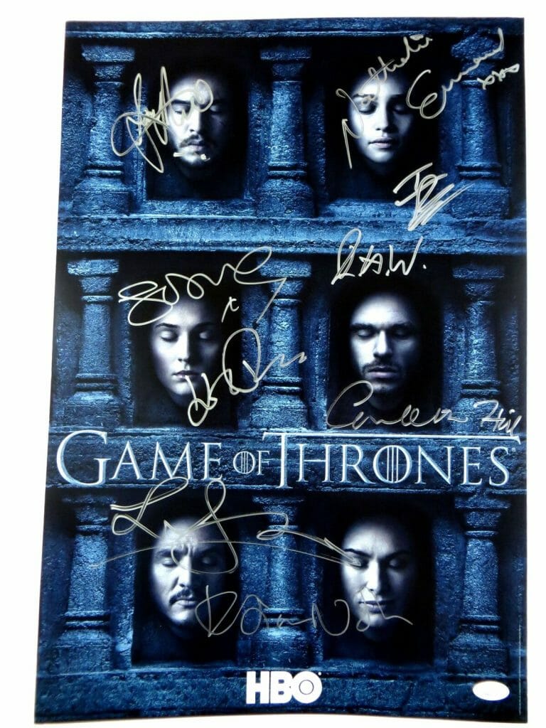 GAME OF THRONES MULTI SIGNED AUTOGRAPHED 13X20 POSTER 9 AUTOS TURNER JSA XX29729
 COLLECTIBLE MEMORABILIA