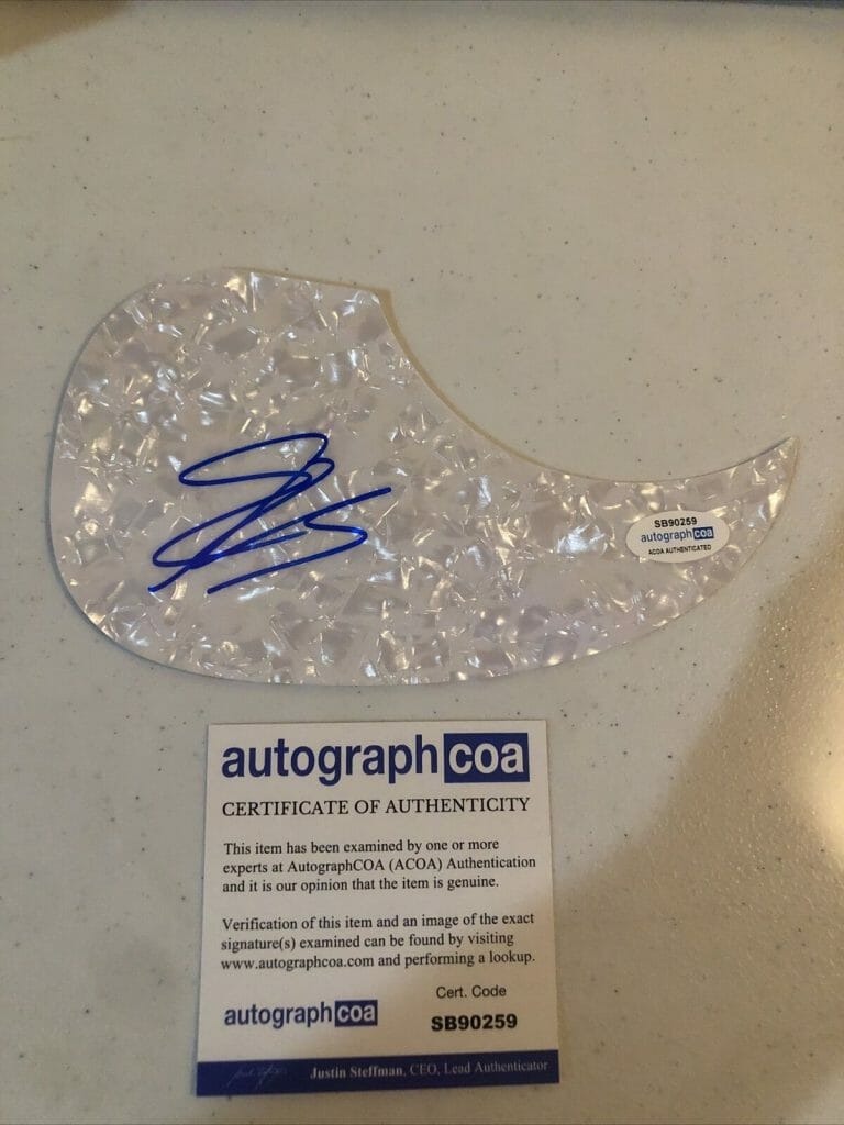 GEORGE BIRGE COUNTRY STAR SIGNED AUTOGRAPH ACOUSTIC GUITAR PICKGUARD ACOA
 COLLECTIBLE MEMORABILIA