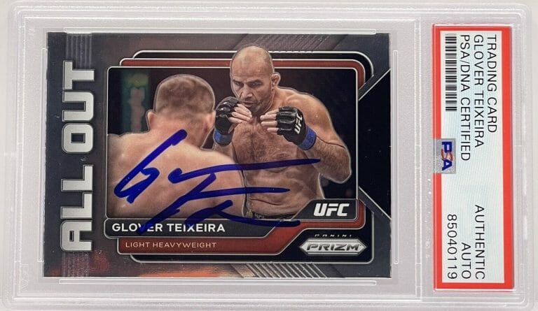 GLOVER TEIXEIRA SIGNED AUTO 2023 PRIZM ALL OUT CARD UFC PSA/DNA SLABBED
 COLLECTIBLE MEMORABILIA