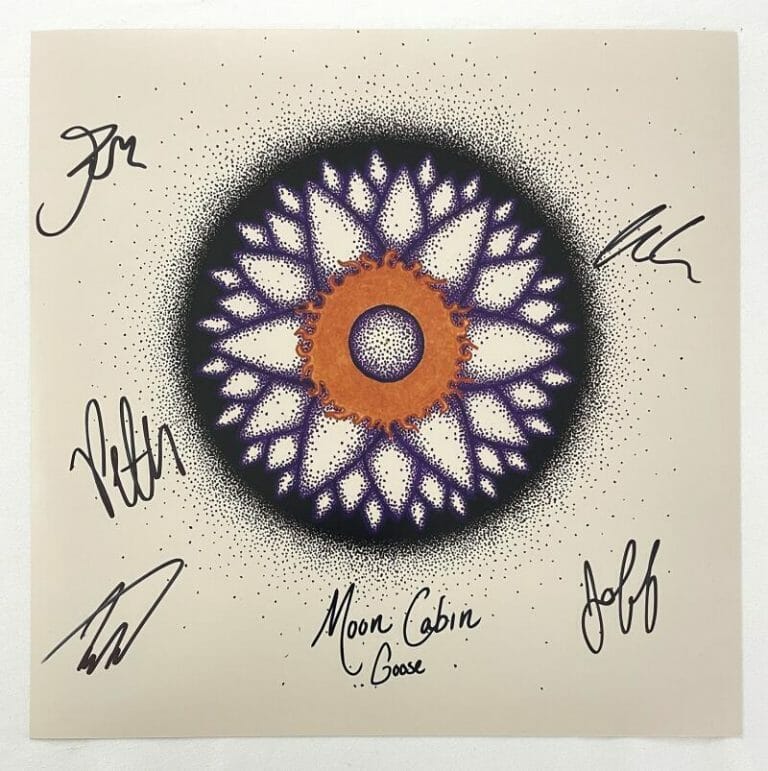 GOOSE FULL BAND (X5) SIGNED AUTOGRAPH 12×12 MOON CABIN ALBUM FLAT W/ JSA COA
 COLLECTIBLE MEMORABILIA