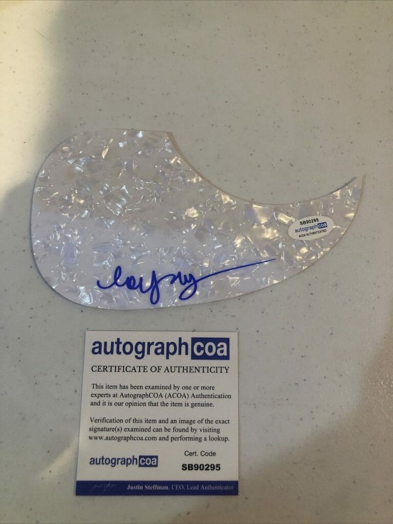 HAILEY WHITTERS SIGNED AUTOGRAPH ACOUSTIC GUITAR PICKGUARD ACOA COUNTRY STAR
 COLLECTIBLE MEMORABILIA