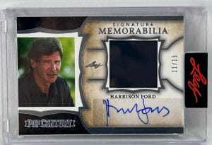 HARRISON FORD SIGNED WARDROBE 2022 PANINI LEAF POP CENTRY CARD 11 OF 15
 COLLECTIBLE MEMORABILIA