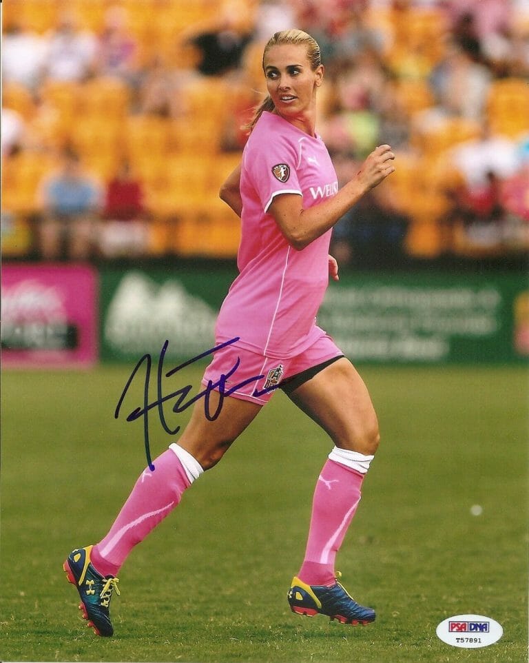 HEATHER MITTS FEELEY GOLD MEDAL OLYMPICS WORLD CUP SIGNED AUTO 8×10 PSA/DNA COA
 COLLECTIBLE MEMORABILIA