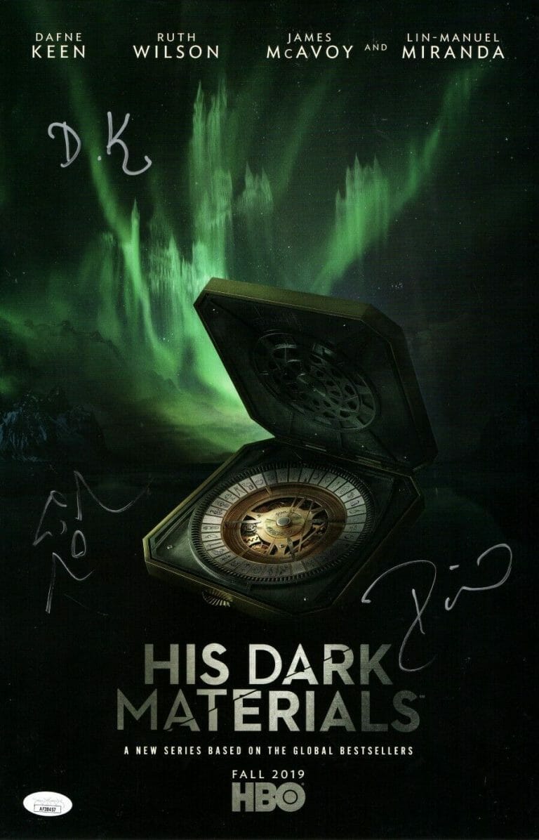 HIS DARK MATERIALS MULTI AUTOGRAPHED 11X17 POSTER LIN-MANUEL MIRANDA JSA AF28457
 COLLECTIBLE MEMORABILIA