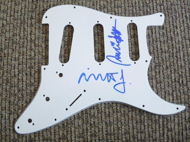 ICONA POP BAND SLIPKNOT AUTOGRAPHED SIGNED GUITAR PICKGUARD GUARANTEED
 COLLECTIBLE MEMORABILIA