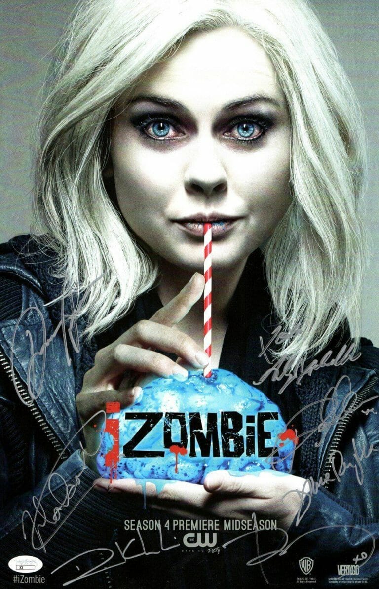 IZOMBIE CAST SIGNED AUTOGRAPHED 11X17 POSTER 7 AUTOS MCIVER GOODWIN ANDERS JSA
 COLLECTIBLE MEMORABILIA