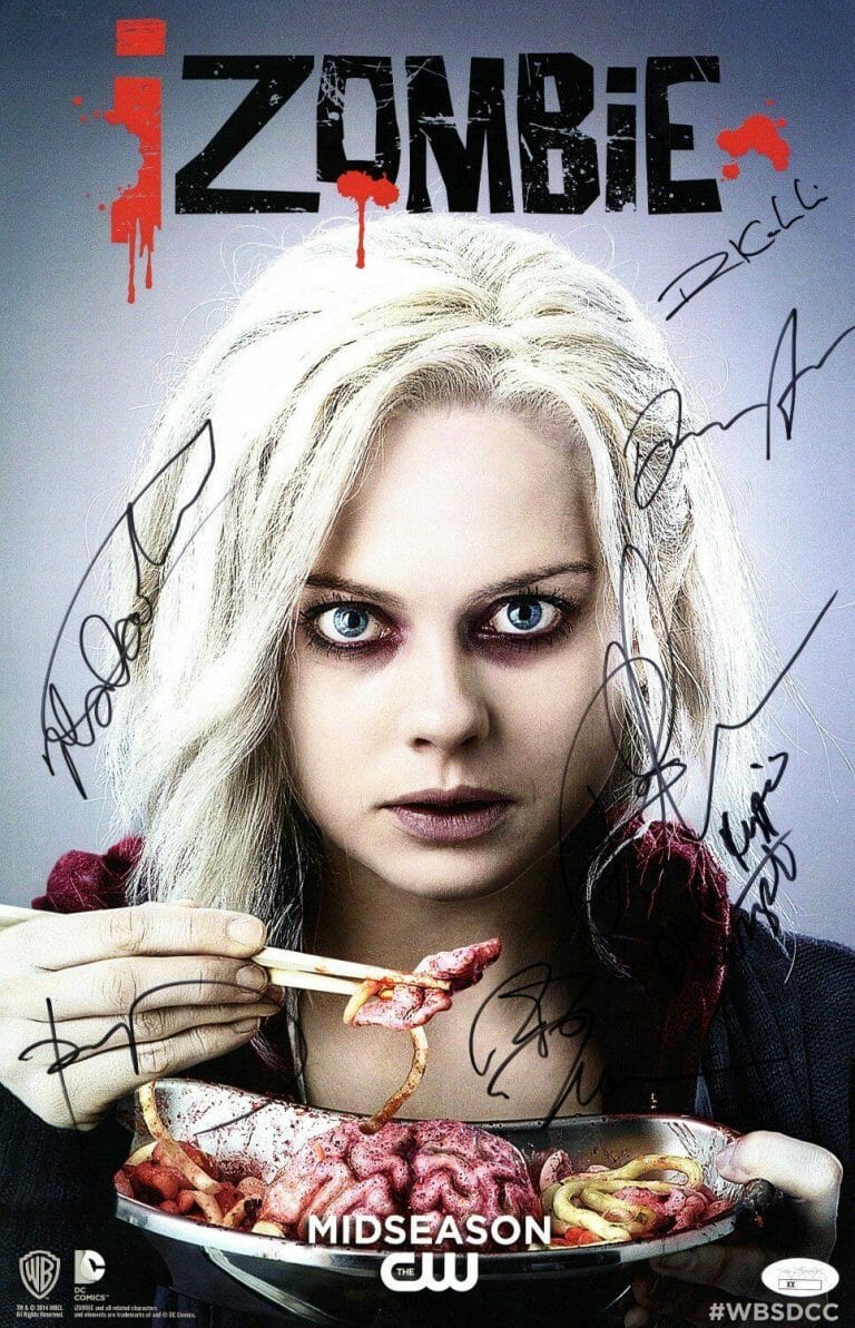 IZOMBIE CAST SIGNED AUTOGRAPHED 11X17 POSTER 7 AUTOS MCIVER GOODWIN KOHLI JSA
 COLLECTIBLE MEMORABILIA