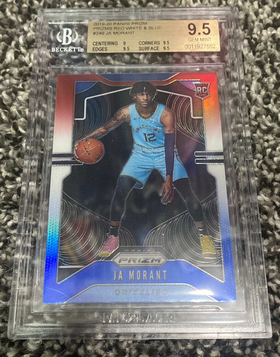 Ja Morant Prizm hot Rookie 249 BGS 9.5