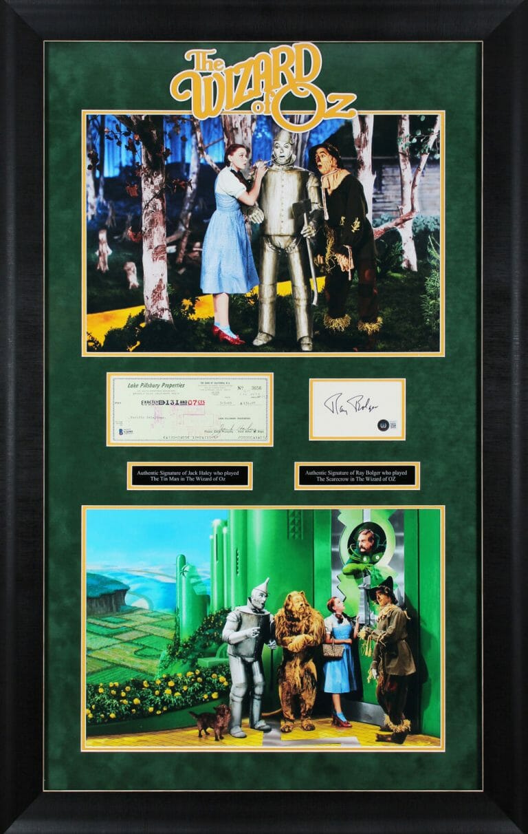 JACK HALEY & RAY BOLGER THE WIZARD OF OZ AUTHENTIC SIGNED FRAMED DISPLAY BAS
 COLLECTIBLE MEMORABILIA