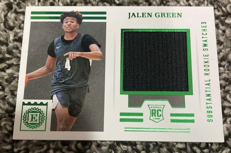 JALEN GREEN 2021-22 ENCASED DRAFT ROOKIE RC EMERALD SUBSTANTIAL JERSEY SWATCHES
 COLLECTIBLE MEMORABILIA
