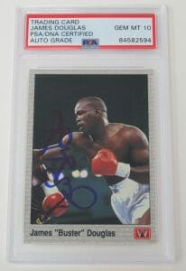 JAMES BUSTER DOUGLAS BOXING SIGNED 1991 ALL WORLD ROOKIE CARD # 13 PSA 10 AUTO
 COLLECTIBLE MEMORABILIA