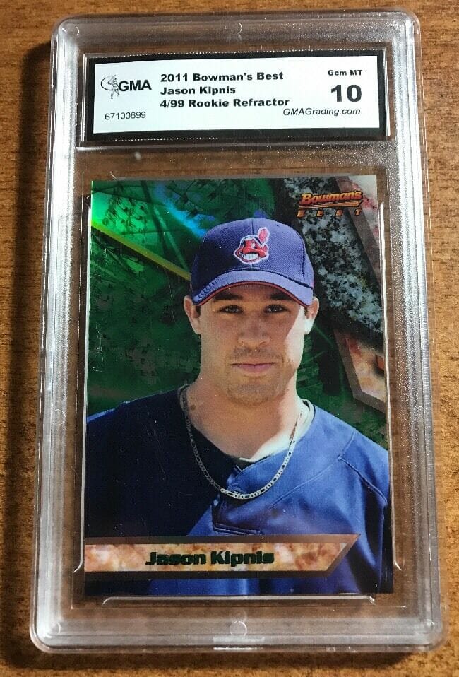 JASON KIPNIS CLEVELAND INDIANS 2011 BOWMAN’S BEST ROOKIE REFRACTOR 4/99
 COLLECTIBLE MEMORABILIA