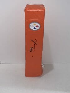 JAYLEN WARREN SIGNED PITTSBURGH STEELERS TOUCHDOWN PYLON FOOTBALL
 COLLECTIBLE MEMORABILIA