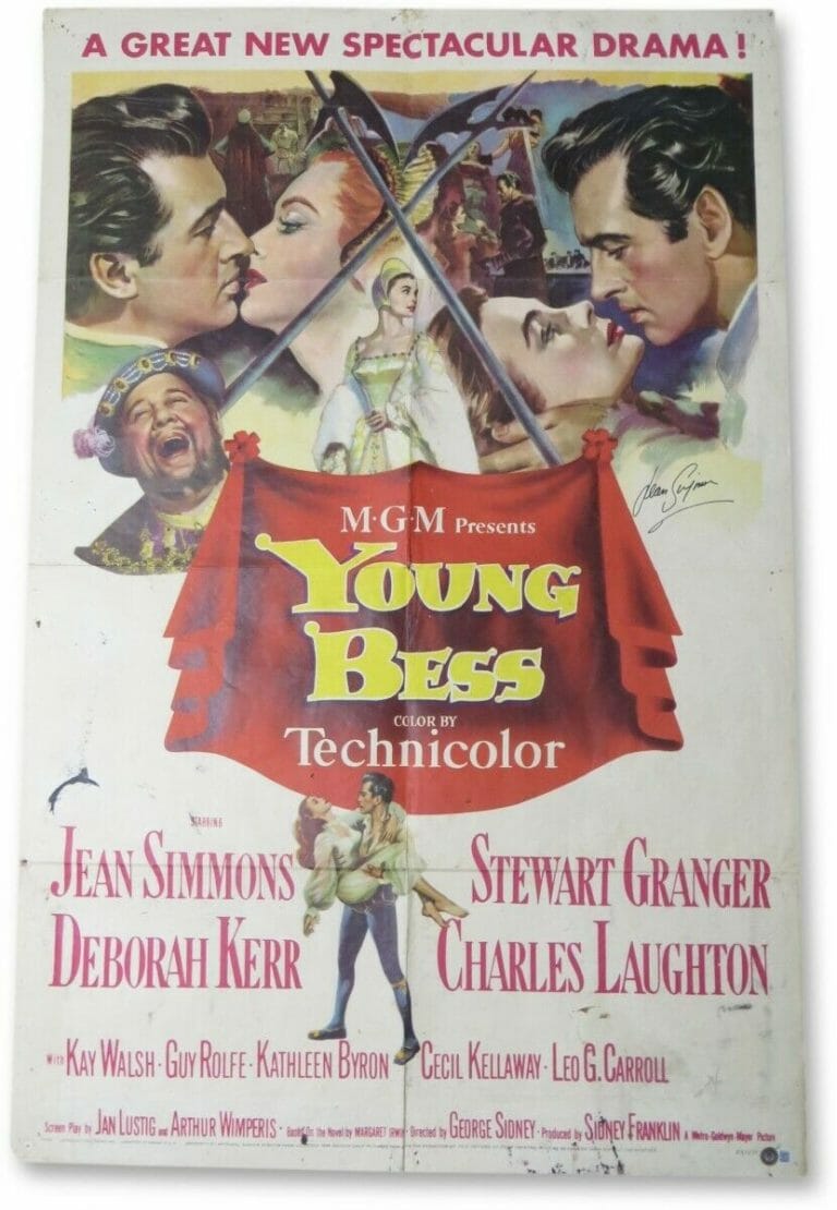 JEAN SIMMONS SIGNED AUTOGRAPHED VINTAGE MOVIE POSTER YOUNG BESS BAS BB76378
 COLLECTIBLE MEMORABILIA