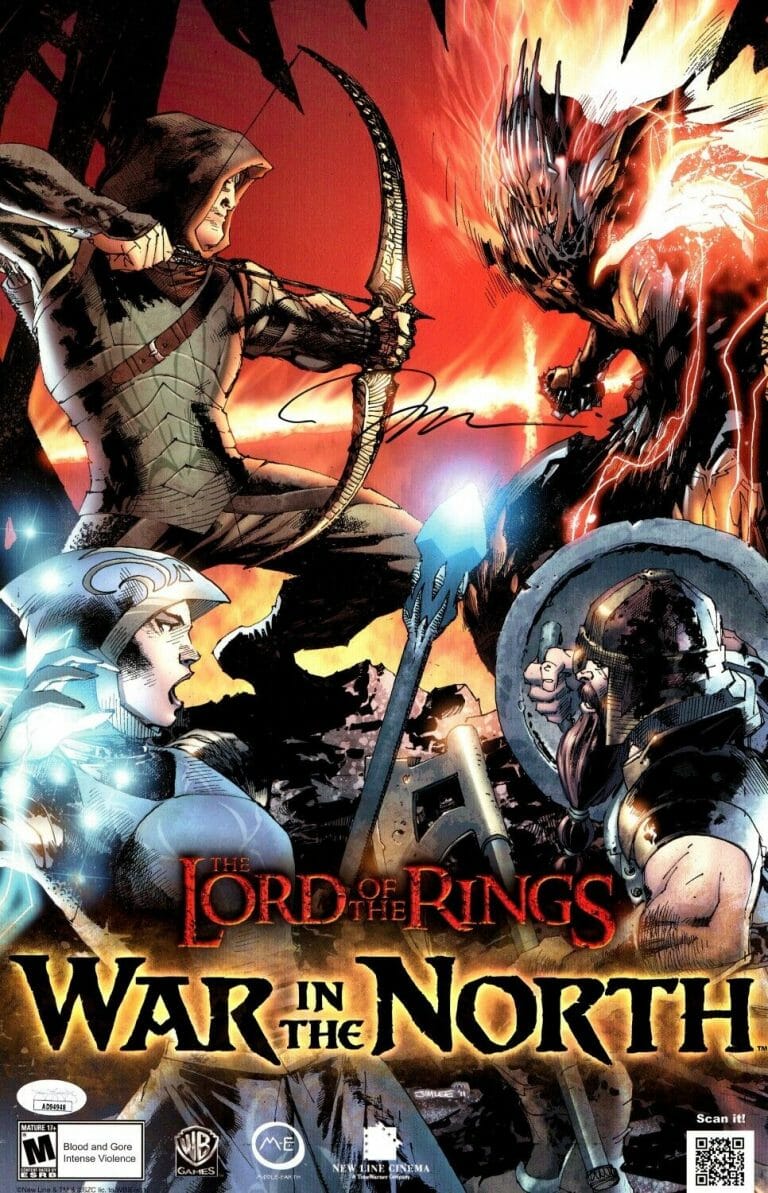 JIM LEE SIGNED AUTOGRAPHED 11X17 POSTER LORD OF THE RINGS WAR IN THE NORTH JSA
 COLLECTIBLE MEMORABILIA