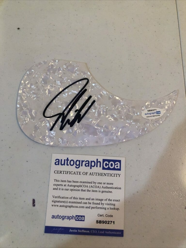 JOE NICHOLS COUNTRY STAR SIGNED AUTOGRAPH ACOUSTIC GUITAR PICKGUARD ACOA
 COLLECTIBLE MEMORABILIA