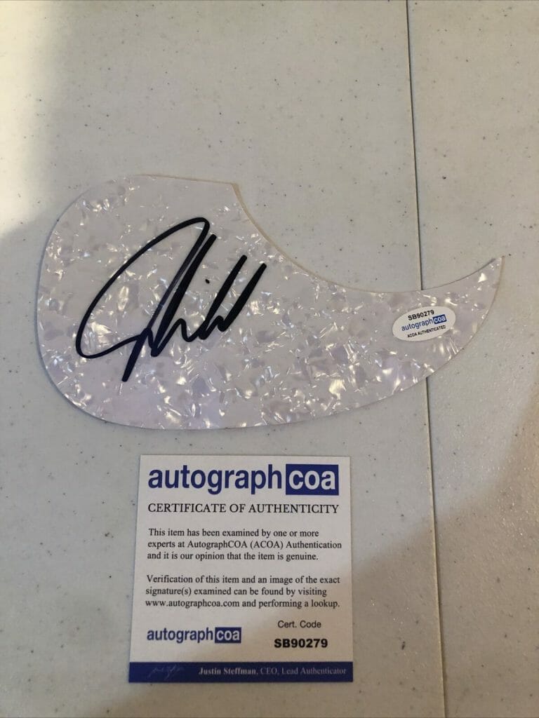 JOE NICHOLS COUNTRY STAR SIGNED AUTOGRAPH ACOUSTIC GUITAR PICKGUARD ACOA
 COLLECTIBLE MEMORABILIA