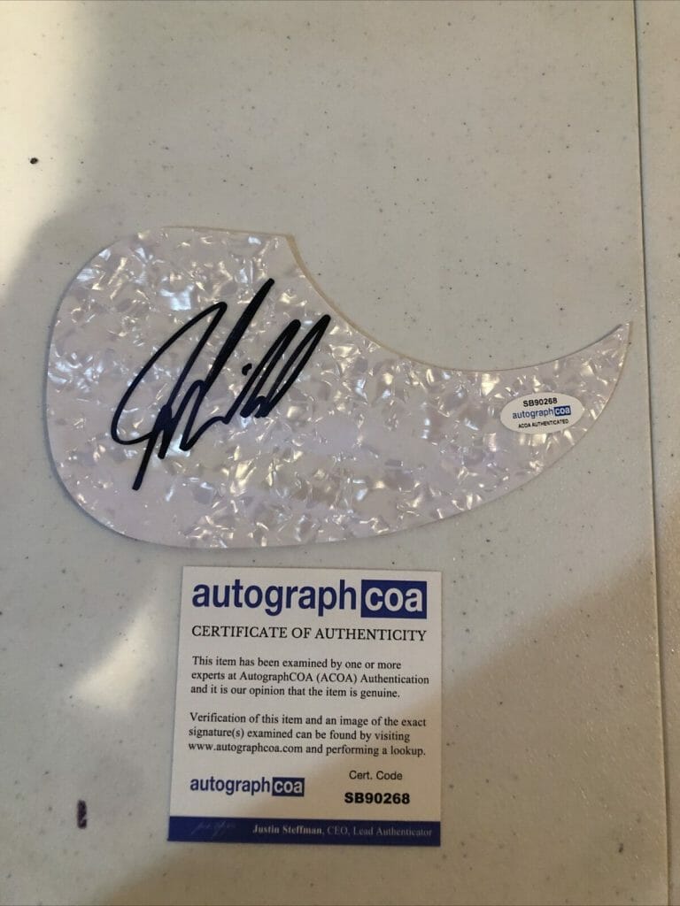 JOE NICHOLS COUNTRY STAR SIGNED AUTOGRAPH ACOUSTIC GUITAR PICKGUARD ACOA
 COLLECTIBLE MEMORABILIA