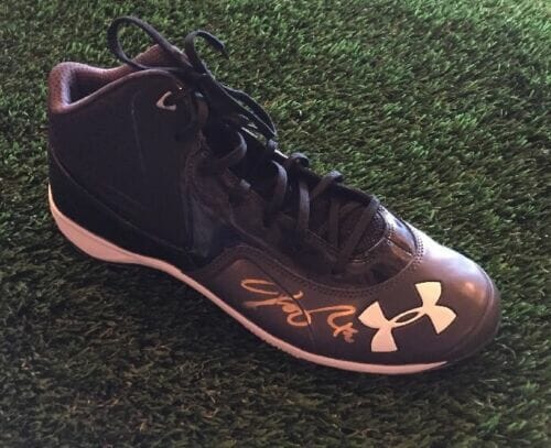 JOE PANIK SIGNED BLACK UNDER ARMOUR BASEBALL CLEAT GIANTS JSA/COA P19977
 COLLECTIBLE MEMORABILIA