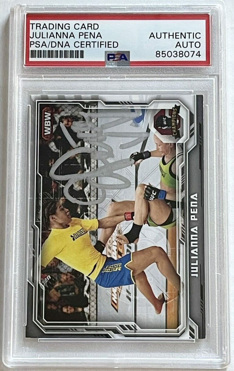 JULIANNA PEñA SIGNED 2014 TOPPS WBW ROOKIE CARD UFC FIGHTER PSA/DNA SLABBED
 COLLECTIBLE MEMORABILIA