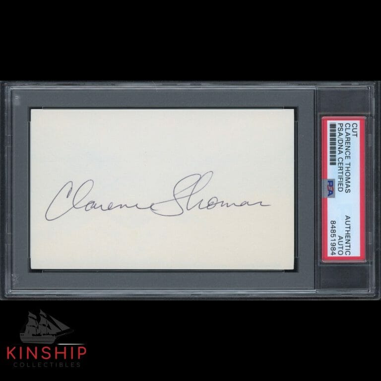 JUSTICE CLARENCE THOMAS SIGNED 3×5 CUT PSA DNA SLABBED AUTO SUPREME COURT C1812
 COLLECTIBLE MEMORABILIA