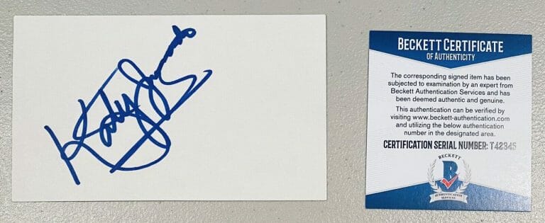 KATY JURADO SIGNED AUTOGRAPHED 3×5 CARD BAS BECKETT CERTIFIED HIGH NOON
 COLLECTIBLE MEMORABILIA