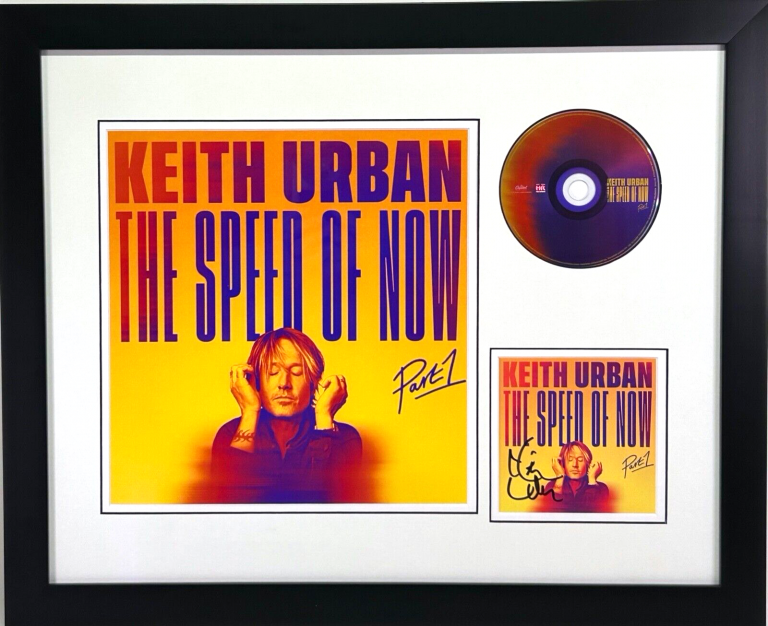 KEITH URBAN SIGNED AUTO CD BOOKLET CUSTOM FRAMED “THE SPEED OF NOW PART 1” JSA
 COLLECTIBLE MEMORABILIA