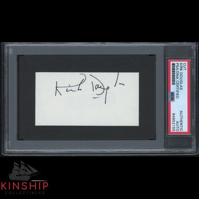 KIRK DOUGLAS SIGNED CUT PSA DNA SLABBED FAMOUS ACTOR AUTO C1712
 COLLECTIBLE MEMORABILIA