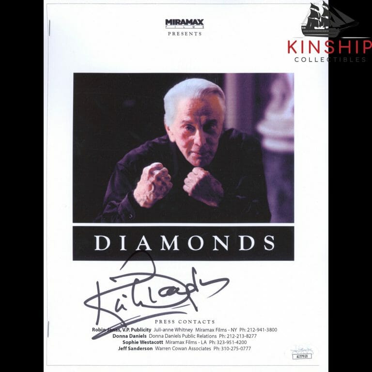 KIRK DOUGLAS SIGNED DIAMONDS BOOKLET SCRIPT JSA COA RARE AUTO ACTOR BOLD Z1168
 COLLECTIBLE MEMORABILIA