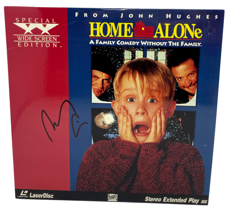 MACAULAY CULKIN SIGNED AUTOGRAPH HOME ALONE MOVIE LASERDISC COVER ACOA COA
 COLLECTIBLE MEMORABILIA