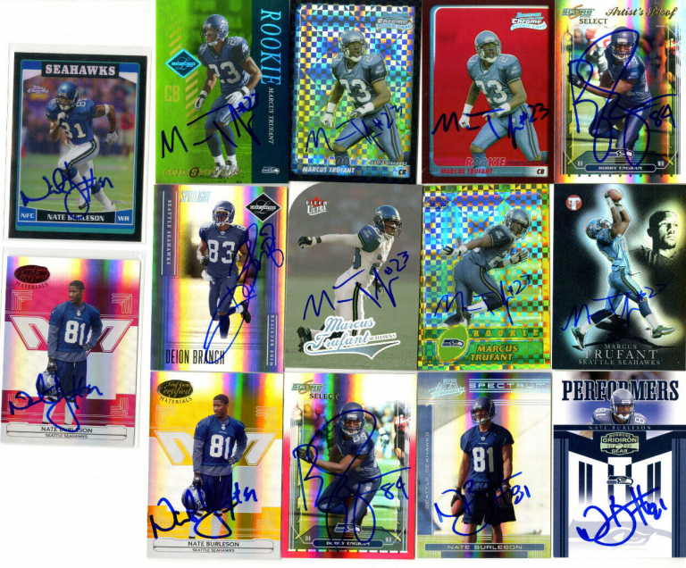 MARCUS TRUFANT 2003 TOPPS CHROME XFRACTOR RC 003/101 SIGNED SEAHAWKS CARD
 COLLECTIBLE MEMORABILIA